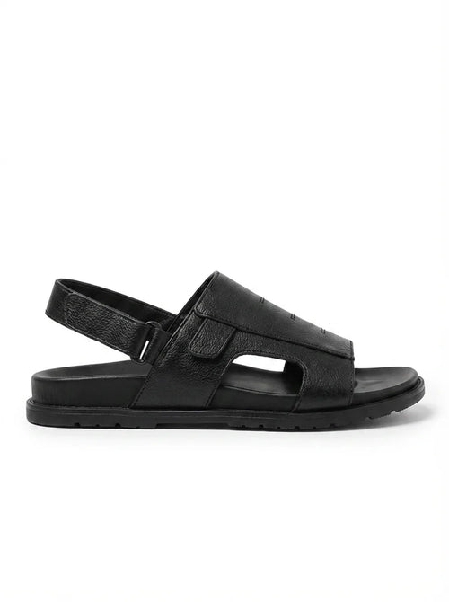 BLACK LEATHER SANDAL