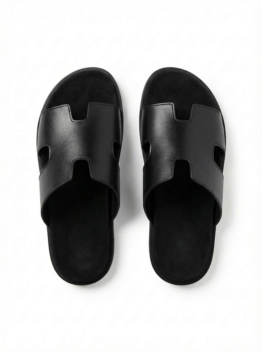 H-CUT LEATHER SLIDE